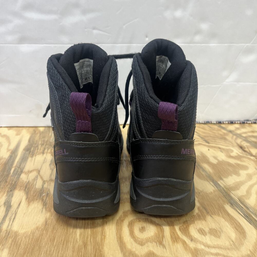 Merrell Vego Waterproof Hiking Boot Black Leather Womens 6.5 Outdoor Utility - Picture 6 of 12